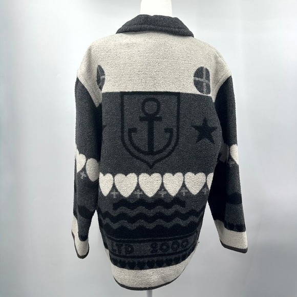 Vintage Y2K The Limited Wool Blend Coat Alpine Scandi Maritime Theme Size M - Picture 3 of 8